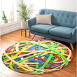 Love Rubber Band Ball Sport Premium Round Rug Floor Mat Carpet, Rug For Living Room, For Bedroom