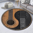 Love Guitar Music Premium Round Rug Floor Mat Carpet, Rug For Living Room, For Bedroom
