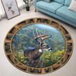 Love Deer Premium Round Rug, Floor Mat Carpet, Rug For Living Room, For Bedroom