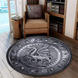 Love Viking Shield Dragon Christmas Premium Round Rug, Floor Mat Carpet, Rug For Living Room, For Bedroom