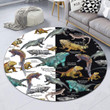 Iguanas Of The World Premium Round Rug, Floor Mat Carpet, Rug For Living Room, For Bedroom