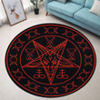 Sigil of Baphomet and Lucifer Premium Round Rug, Floor Mat Carpet, Rug For Living Room, For Bedroom