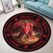 Love Dragon Christmas Premium Round Rug, Floor Mat Carpet, Rug For Living Room, For Bedroom