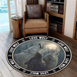 Love Wolf Premium Round Rug, Floor Mat Carpet, Rug For Living Room, For Bedroom