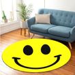 Smiley Face Premium Round Rug, Floor Mat Carpet, Rug For Living Room, For Bedroom