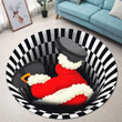 Love Santa Claus Premium Round Rug, Floor Mat Carpet, Rug For Living Room, For Bedroom