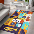 Jazz Instrument Rectangle Rug, Floor Mat Carpet, Rug For Living Room, For Bedroom