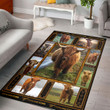 Highland Cows Rectangle Rug, Floor Mat Carpet, Rug For Living Room, For Bedroom