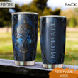 Blue Skull Stainless Steel Tumbler, Insulated Tumbler, Custom Travel Tumbler, Tumbler Coffee Mug, Insulated Coffee Cup