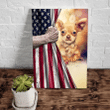 American Flag Chihuahua Dog Matte Canvas - spreadstores