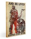 Biking Wall Art Canvas Biker Canvas And He Lived Happily Ever After Matte Canvas - spreadstores