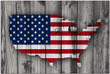 American Flag Map Canvas Red White Wall Art Patriotic USA Flag Matte Canvas - spreadstores