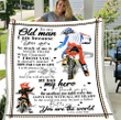 Best Gift For Father's Day, Dad Blanket, To My Old Man I Cam Because You Are Motorcycles Fleece Blanket, Gift For Dad From Son - spreadstores