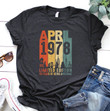 April 1978, Limited Edition, 43rd Birthday Vintage Shirt, Gift For Her For Him Unisex T-Shirt KM0904 - spreadstores