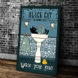 Black Cat & Sink Co. Wash Your Paws Matte Canvas - spreadstores