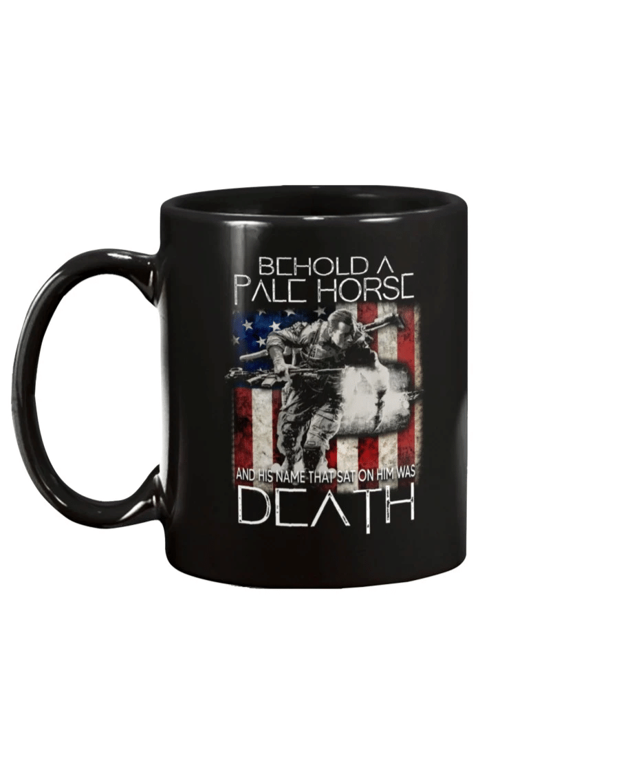 Behold A Pale Horse And His Name That Sat On Him Was Death Mug - spreadstores