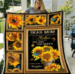 Best Mother's Day Gift, Sunflower Mom Blanket, Dear Mom To The World You Maybe Just A Mother Fleece Blanket - spreadstores