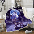 Best Gift For Daughter, To My Daughter Whenever You Feel Overwhelmed, Straighten Your Crown Wolf Fleece Blanket - spreadstores