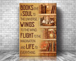 Books Give A Soul Canvas, Love Reading Book Canvas, Vintage Plato Quote Canvas, Gift For Book Lover - spreadstores