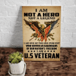 American Flag Eagle Wall Art Not A Legend I Am One Of The One Percent Who Served As Guardians Veteran Canvas - spreadstores