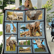 3D Elephant And Giraffe, Elephant And Giraffe Fleece Blanket, Gift For Elephant's Lover, Gift For Giraffe's Lover - spreadstores