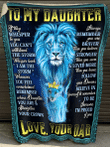 Best Gift For Your Daughter, Blue Lion Daughter Blanket, To My Daughter If They Whisper To You Fleece Blanket - spreadstores