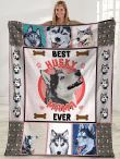 Best Husky Mama Ever, Love Husky Dog Fleece Blanket - spreadstores