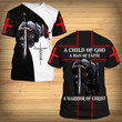 A Child Of God A Man Of Faith A Warrior Of Christ Knight Jesus All Over Printed Shirts - spreadstores