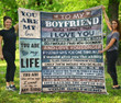 Boyfriend Blanket, Gifts For Him, To My Boyfriend, Never Forget That I Love You Quilt Blanket - spreadstores