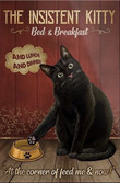 Black Cat Wall Art The Insistent Kitty, At The Corner Of Feed Me Canvas Funny Cat Lovers Gifts, Gift For Cat Lovers - spreadstores