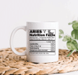 Aries Coffee Mug, Aries Nutrition Facts, Aries Zodiac Sign Mug, Aries Astrology Mug, Birthday Gift Ideas - spreadstores