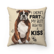Boxer Dog Pillow, Gift For Dog's Lovers, I Didn't Fart My Butt Blew You A Kiss Boxer Dog Pillow - spreadstores