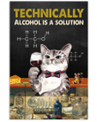 Cat And Wine Canvas Technically Alcohol Is A Solution Matte Canvas - spreadstores