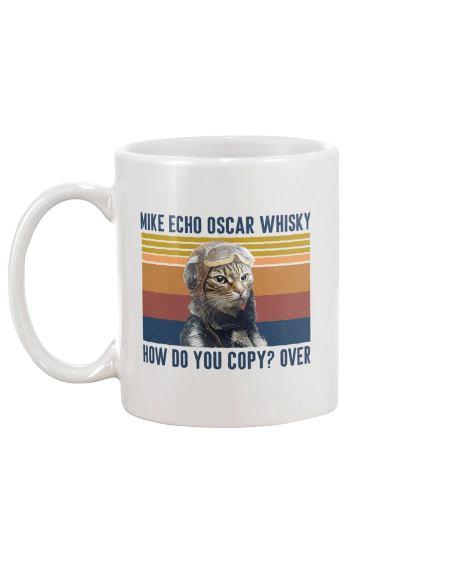 Cat Funny Mug, Mike Echo Oska Whisky How Do You Coppy? Mug - spreadstores