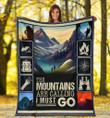 Camping Hiking The Mountains Go Camping Fleece Blanket - spreadstores