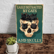 Black Cat Canvas Easily Distracted By Cats And Skulls Matte Canvas - spreadstores