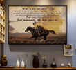Cowboy And Horse Canvas While On This Ride Called Life, Gift For Horse Lovers, Love Racing Horse Wall Art - spreadstores