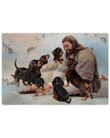 Christian Wall Art, Dog Wall Art, God Surrounded By Dachshund Angels Gift For You Canvas - spreadstores
