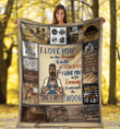 Dad Blanket, Gift Ideas For Father's Day, I Love You In The Morning & In The Afternoon I Love You Woodworker Fleece Blanket - spreadstores