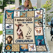 Chihuahua Dog Blanket God Sent Me A Chihuahua Quilt Blanket, Gift For Dog Lovers, Love Chihuahua Sherpa Blanket - spreadstores