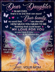Daughter Blanket, Gift For Daughter, Dear Daughter In My Eyes There Is No One That Can Equal Angel Fleece Blanket - Spreadstores