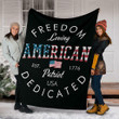 Freedom Loving American Patriot USA Dedicated Fleece Blanket - Spreadstores