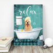 Funny Dog Canvas, Funny Golden Retriever, Bathroom Decor Canvas - Spreadstores