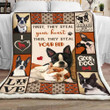 First They Steal Your Heart, Then They Steal Your Bed, Boston Terrier Dog Sherpa Blanket - Spreadstores
