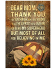 Firefighter Dear Mom Thank You For Teaching Me How To Be Strong Matte Canvas, Gift For Mom - Spreadstores