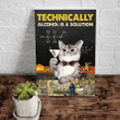 Funny Cat Canvas Technically Alcohol Is A Solution Cats Matte Canvas - Spreadstores