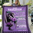 Daughter Blanket, Dragon And Flower Blanket, To My Daughter Never Forget That I Love You Fleece Blanket - Spreadstores