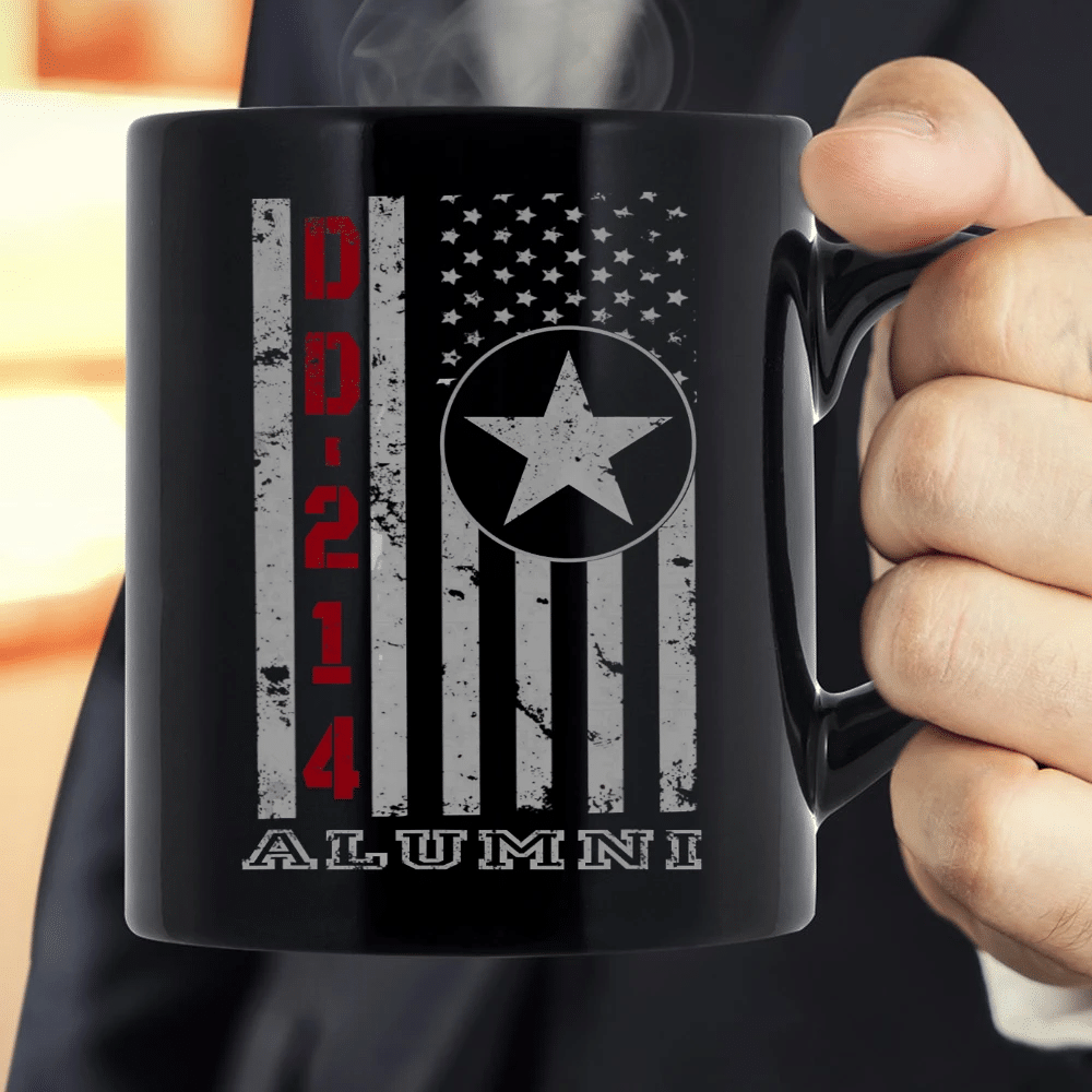 DD-214 Alumni Mug Vintage American Flag VeteranMug - Spreadstores
