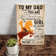 Fathers Day Canvas, Gifts For Dad, To My Dad I Am Because You Are Horse Canvas - Spreadstores