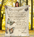 Dear Daughter How Proud I Am Of Every Thing That Makes You Such A Wonderful Girl Butterfly Fleece Blanket - Spreadstores